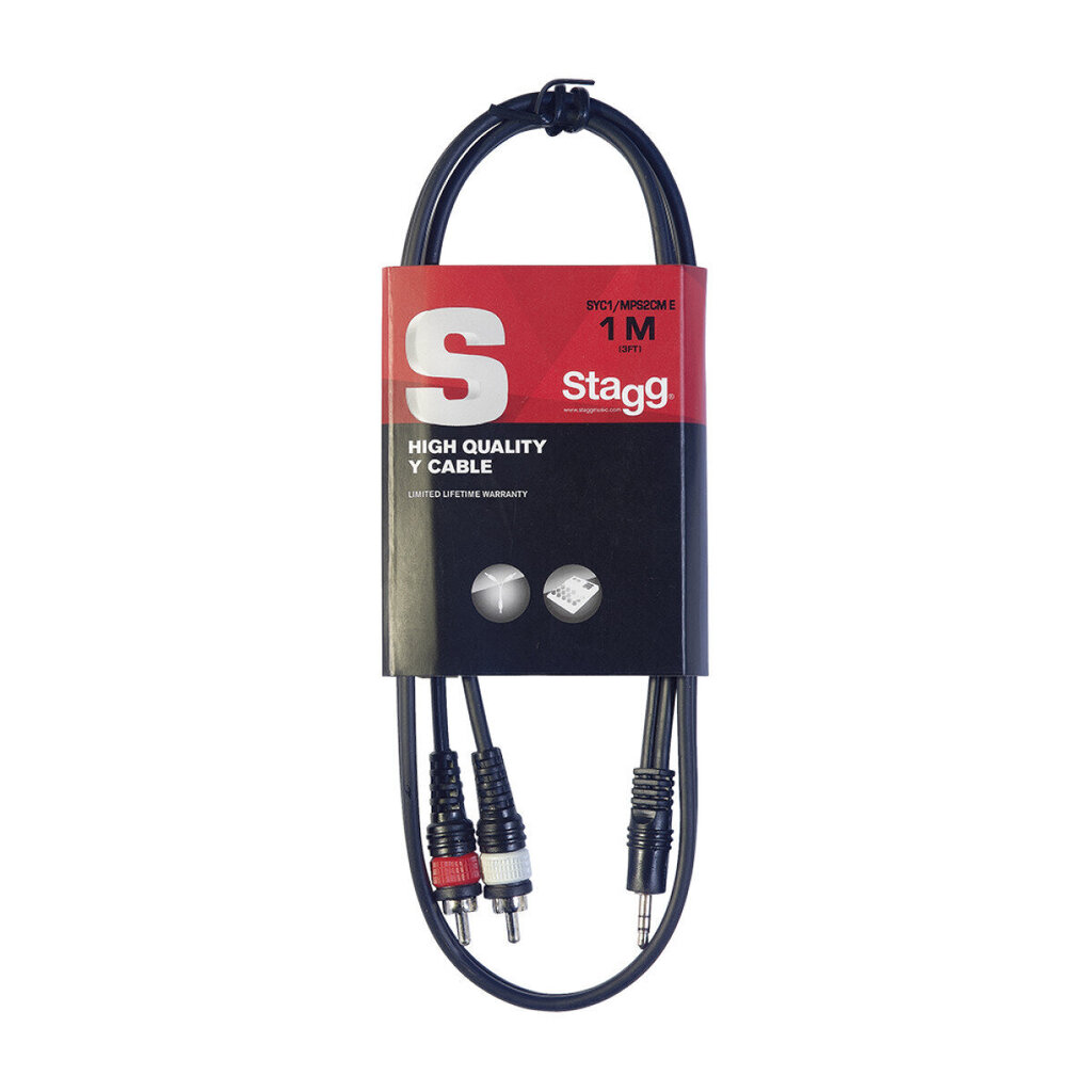 Stagg, Aux 3.5 mm/RCA, 1 m hind ja info | Kaablid ja juhtmed | kaup24.ee