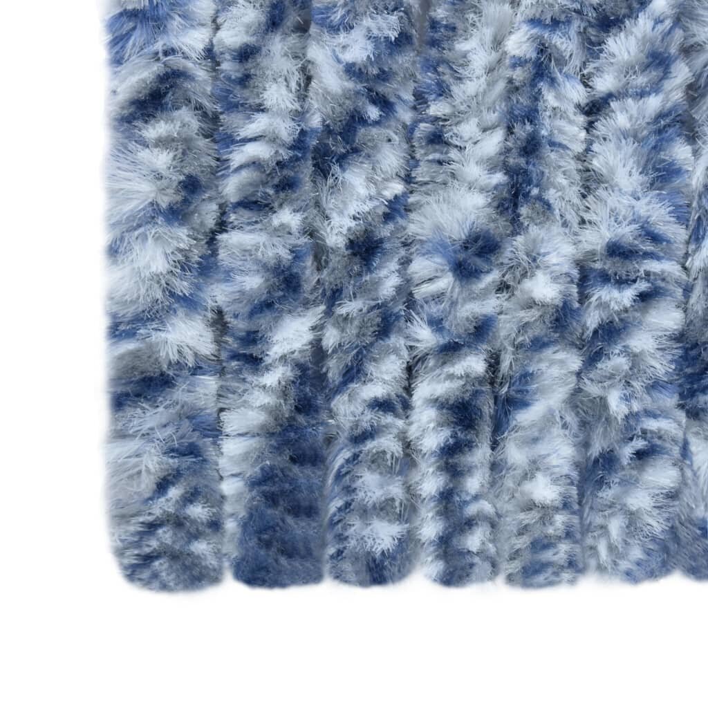 vidaXL putukakardin sinine, valge ja hõbedane 56 x 185 cm šenill цена и информация | Sääsevõrgud, putukavõrgud | kaup24.ee