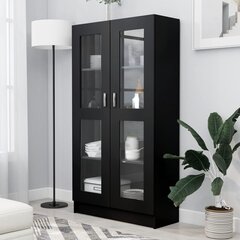Витринный шкафчик, 82,5х30,5х150 см, черный цена и информация | Полки | kaup24.ee