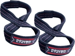 Подъемные ремни Power System Figure 8 Lifting Straps, черно-красные цена и информация | Гантели, гири, штанги | kaup24.ee