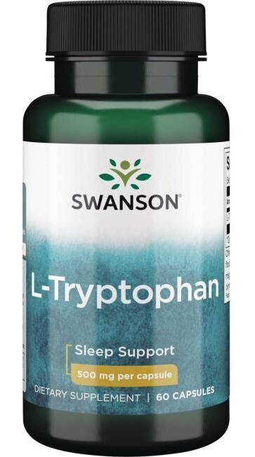 L-trüptofaan Swanson 500 mg, 60 kapslit hind ja info | Aminohapped | kaup24.ee