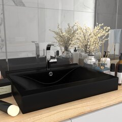 vidaXL luksuslik valamu kraaniavaga, matt must, 60x46 cm, keraamiline hind ja info | Kraanikausid, valamud | kaup24.ee
