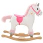 vidaXL kiikhobu, ükssarvik, plüüs, 65 x 32 x 58 cm, valge ja roosa hind ja info | Imikute mänguasjad | kaup24.ee