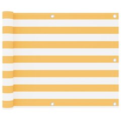 vidaXl rõdusirm, valge ja kollane, 75 x 600 cm, oxford-kangas hind ja info | Päikesevarjud, markiisid ja alused | kaup24.ee