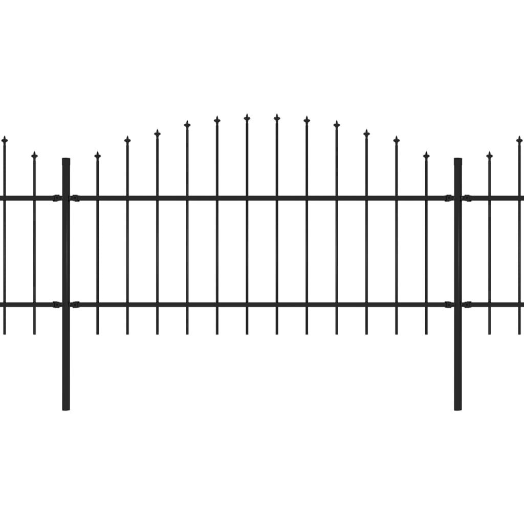 Terava otsaga aed vidaXL (1–1,25) x 5,1 m, terasest, must hind ja info | Aiad ja tarvikud | kaup24.ee