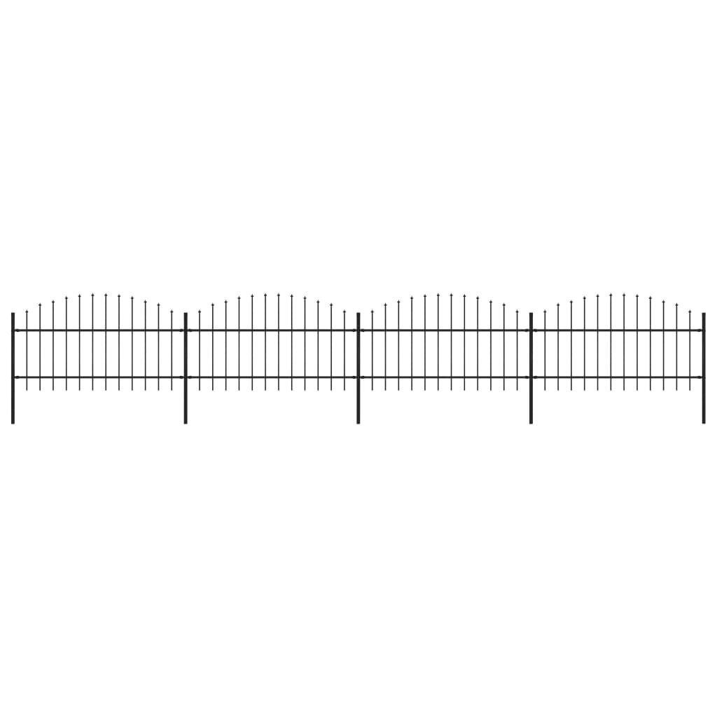 Aed teravatipuline vidaXL, teras, (1–1,25) x 6,8 m, must цена и информация | Aiad ja tarvikud | kaup24.ee