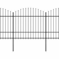 vidaXl aed teravatipuline, teras, (1,5–1,75) x 6,8 m, must цена и информация | Заборы и принадлежности к ним | kaup24.ee