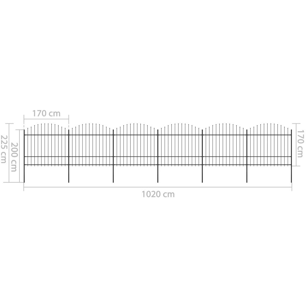 vidaXl aed teravatipuline, teras, (1,5–1,75) x 10,2 m, must hind ja info | Aiad ja tarvikud | kaup24.ee