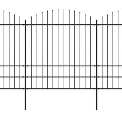 vidaXl aed teravatipuline, teras, (1,75–2) x 11,9 m, must цена и информация | Заборы и принадлежности к ним | kaup24.ee