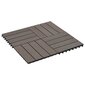 vidaXl terrassiplaadid 22 tk, 30 x 30 cm, 2 m², WPC, tumepruun hind ja info | Terrassipõrandad | kaup24.ee