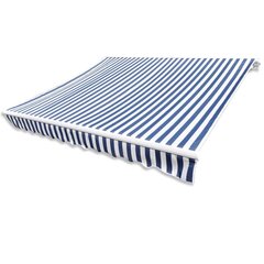 vidaXl varikatuse riie, sinine ja valge, 500 x 300 cm hind ja info | Päikesevarjud, markiisid ja alused | kaup24.ee