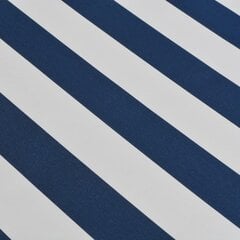 vidaXl kokkupandav käsitsi kasutatav varikatus, 450 cm, sinine/valge hind ja info | Päikesevarjud, markiisid ja alused | kaup24.ee