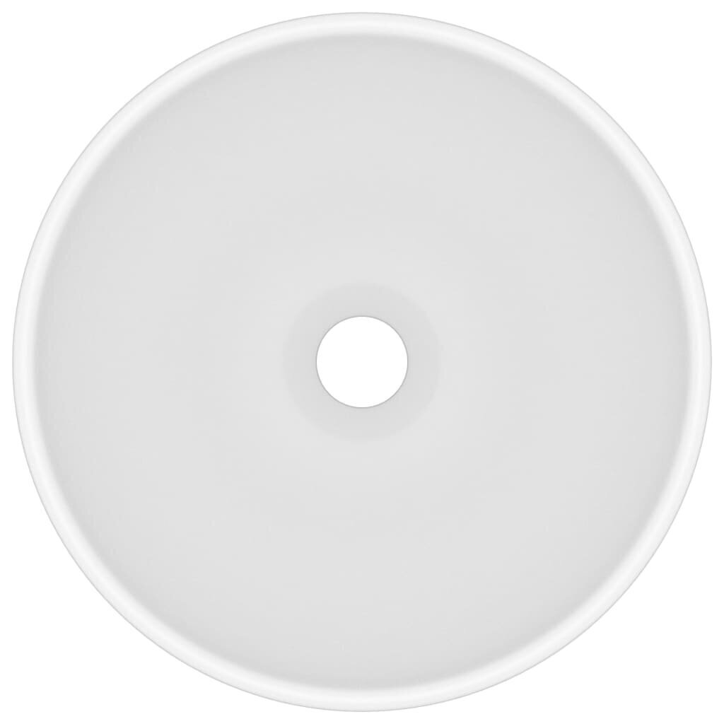 vidaXL luksuslik valamu ümar, matt valge, 32,5 x 14 cm, keraamiline hind ja info | Kraanikausid, valamud | kaup24.ee