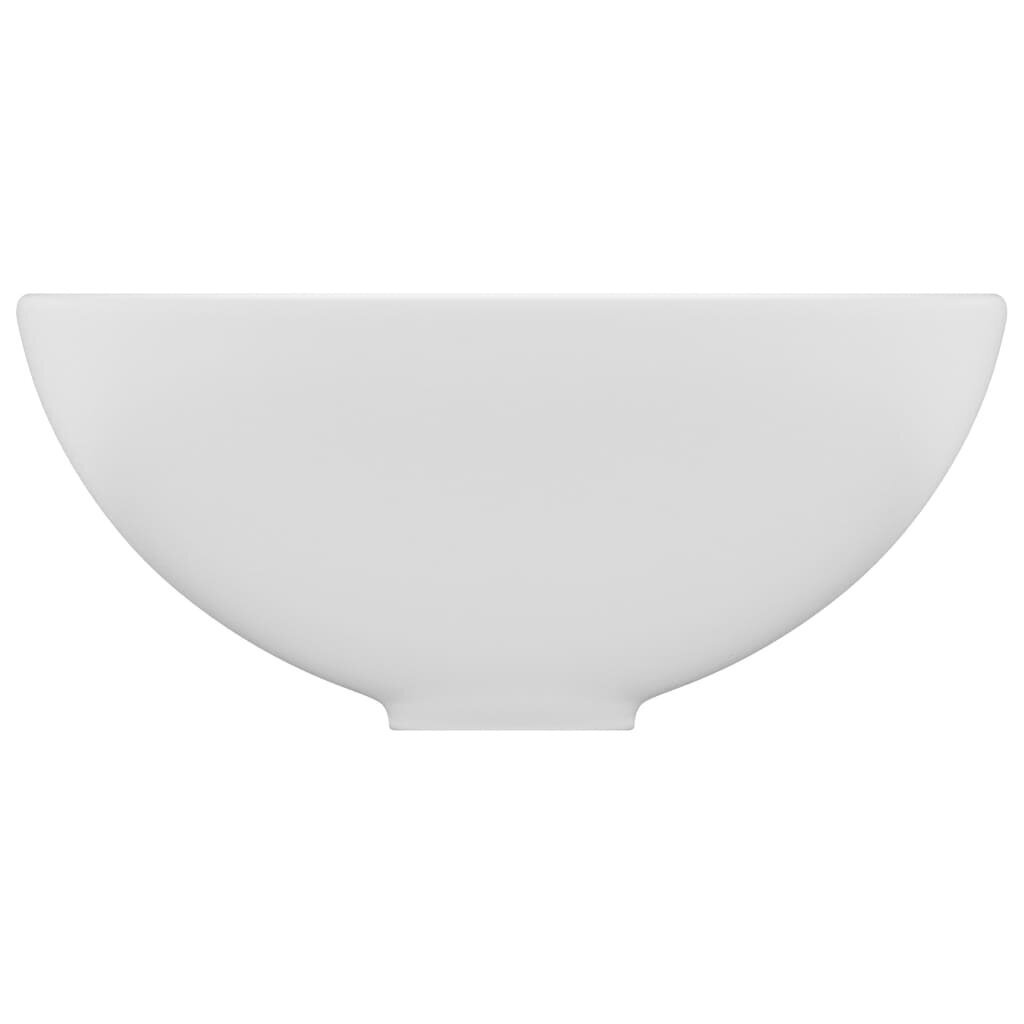 vidaXL luksuslik valamu ümar, matt valge, 32,5 x 14 cm, keraamiline hind ja info | Kraanikausid, valamud | kaup24.ee