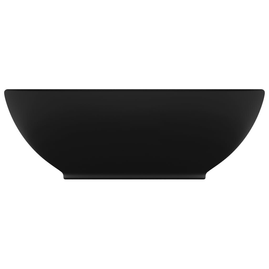 vidaXL luksuslik valamu ovaalne, matt must, 40 x 33 cm, keraamiline hind ja info | Kraanikausid, valamud | kaup24.ee