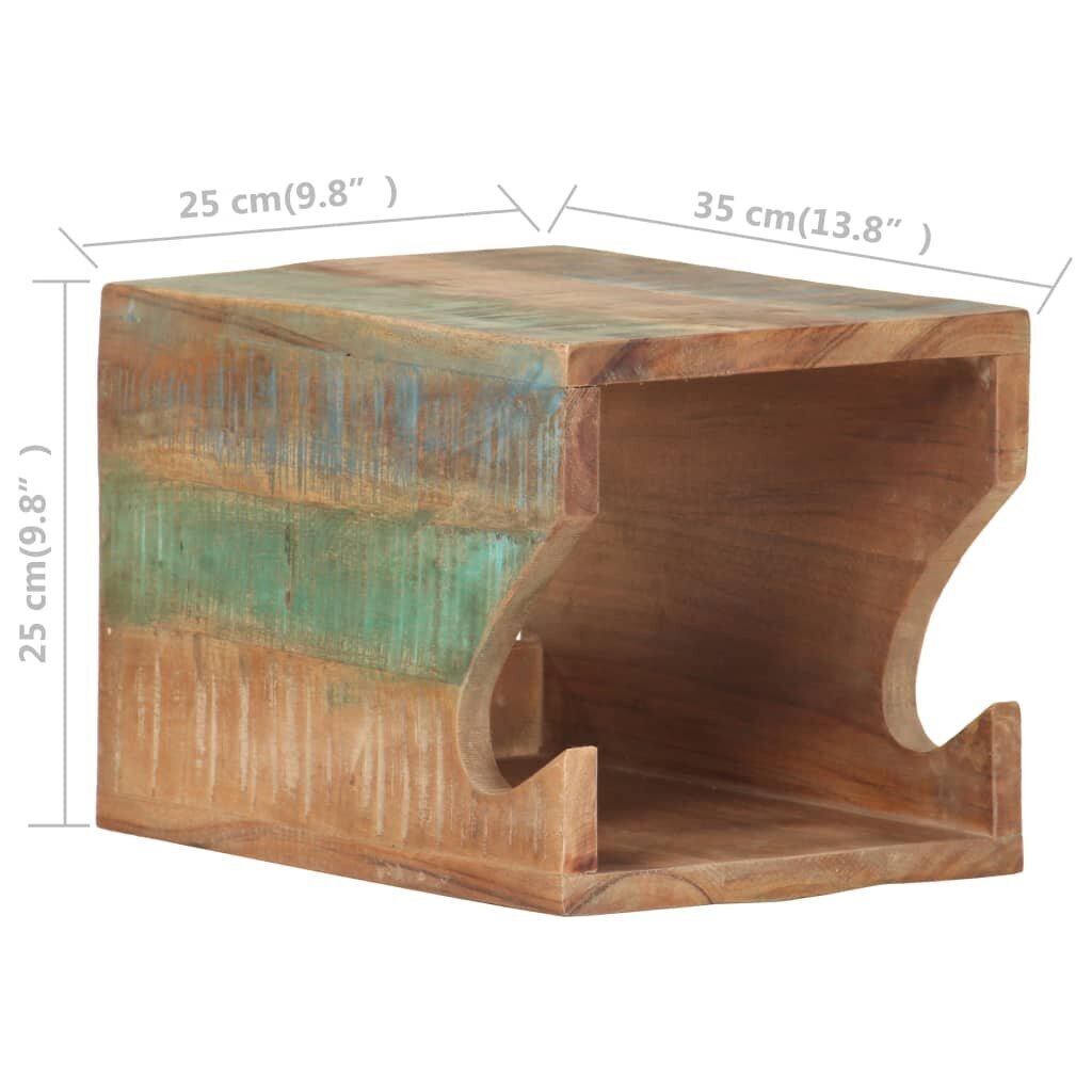 vidaXL seina jalgrattanagi, 35x25x25 cm, must, taastatud puit цена и информация | Muud jalgratta tarvikud | kaup24.ee