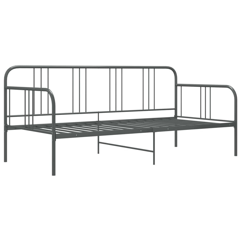 vidaXL diivanvoodiraam hall metall 90 x 200 cm цена и информация | Voodid | kaup24.ee