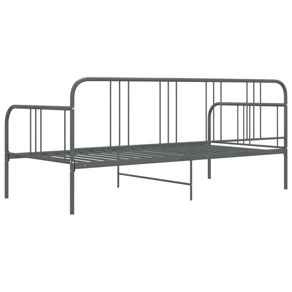 vidaXL diivanvoodiraam hall metall 90 x 200 cm цена и информация | Voodid | kaup24.ee