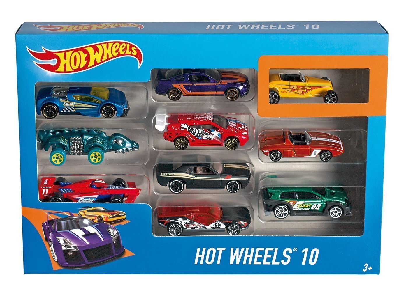 Mudelautode komplekt Hot Wheels, 10 tk., 54886 цена и информация | Poiste mänguasjad | kaup24.ee