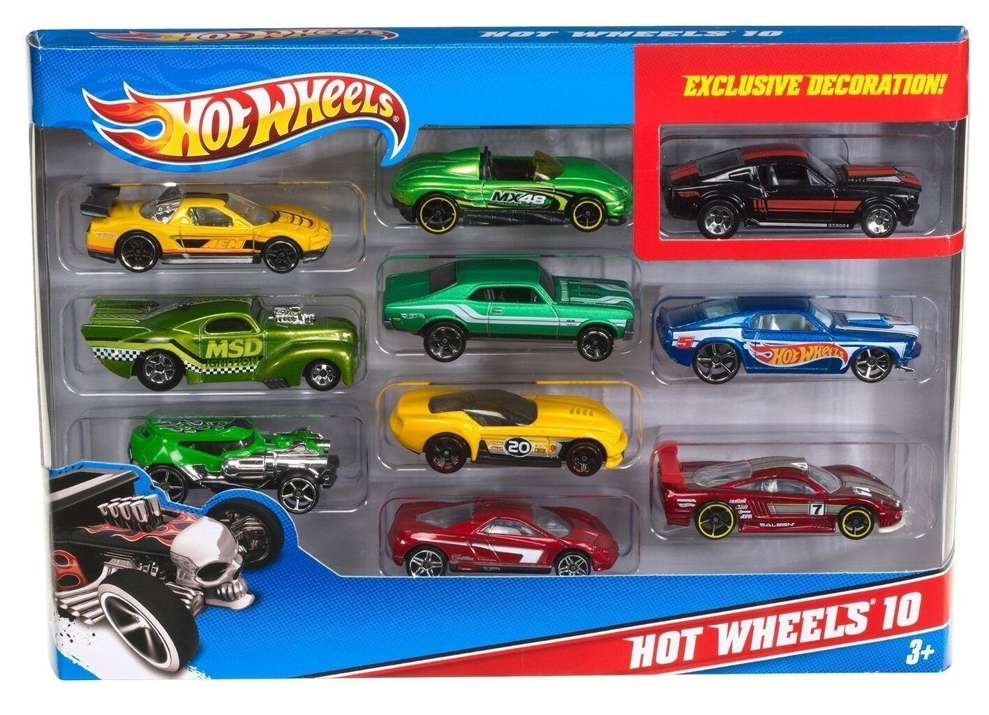 Mudelautode komplekt Hot Wheels, 10 tk., 54886 цена и информация | Poiste mänguasjad | kaup24.ee