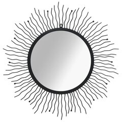 vidaXl seinapeegel, päikesekujuline 80 cm must цена и информация | Подвесные зеркала | kaup24.ee