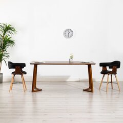 vidaXL söögitoolid 2 tk, must, kunstnahk ja painutatud puit hind ja info | Söögilaua toolid, köögitoolid | kaup24.ee