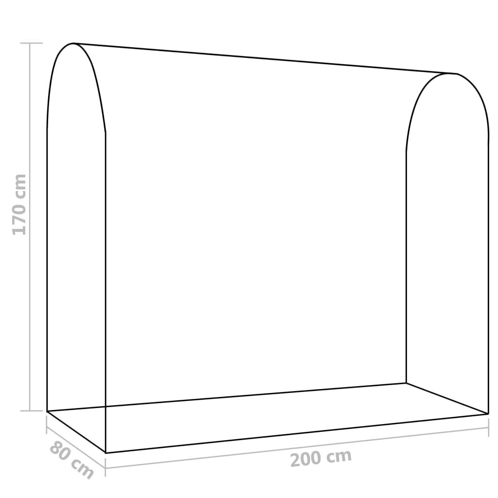 vidaXL kasvuhoone lukuga uksega 200 x 80 x 170 cm цена и информация | Kasvuhooned | kaup24.ee