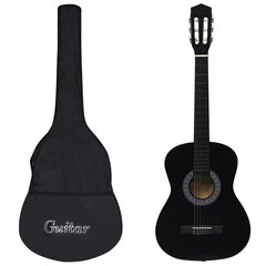 vidaXL klassikaline kitarr algajatele kotiga, must 3/4 36" цена и информация | Гитары | kaup24.ee