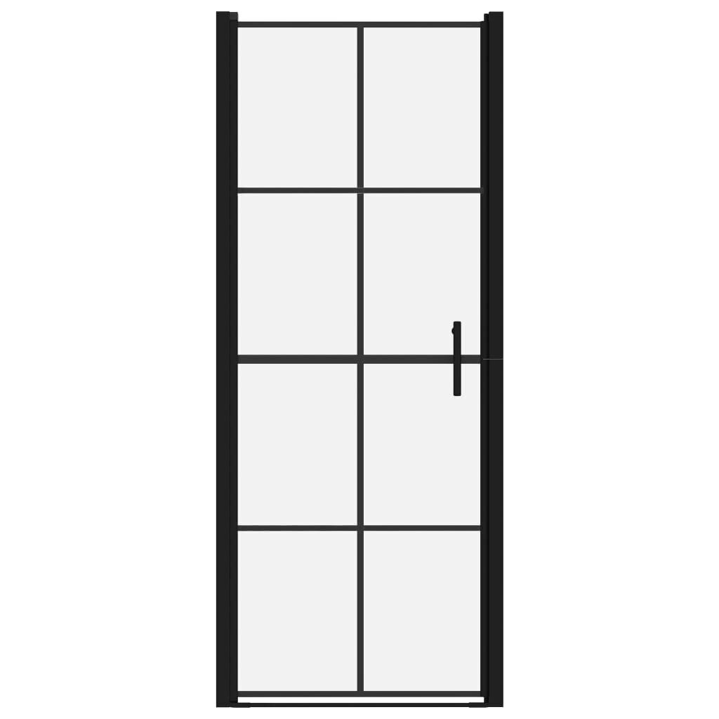 vidaXL dušinurga uksed, karastatud klaas, 81 x 195 cm, must hind ja info | Dušikabiinide uksed ja seinad | kaup24.ee