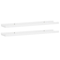 vidaXL pildiraami seinariiulid 2 tk, valge, 80 x 9 x 3 cm MDF цена и информация | Полки | kaup24.ee