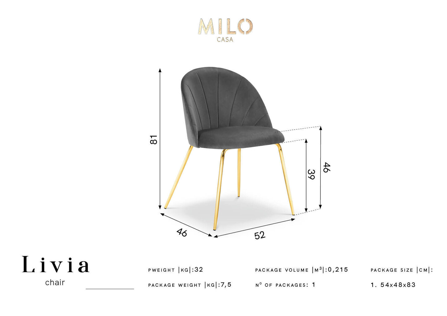 Tool Milo Casa Livia, tumeroheline/kuldne värv hind ja info | Söögitoolid, baaritoolid | kaup24.ee