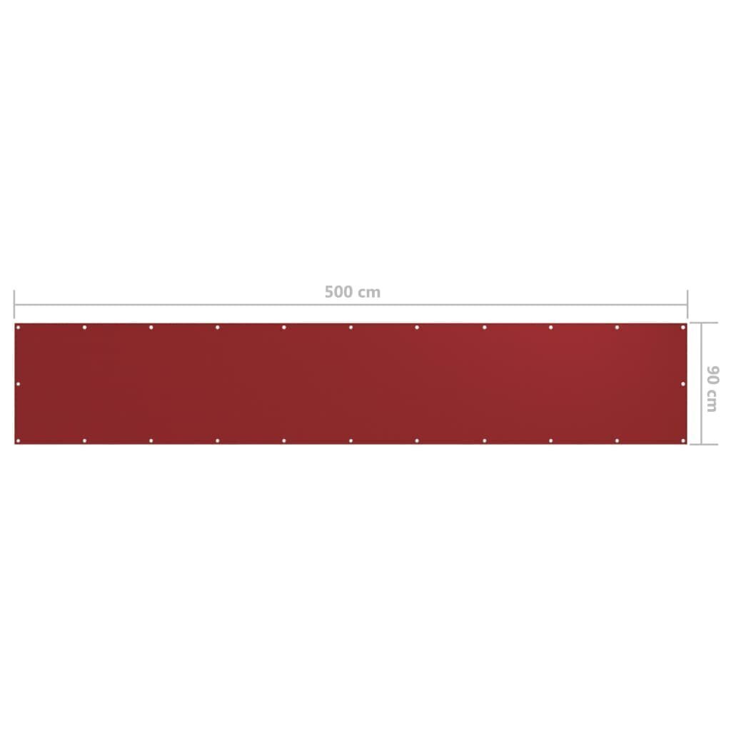 vidaXL rõdusirm, punane, 90 x 500 cm, oxford-kangas цена и информация | Päikesevarjud, markiisid ja alused | kaup24.ee