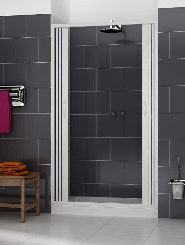 Kahepoolsed PVC laiendatav dušš ukse 90/100x185 cm hind ja info | Dušikabiinide uksed ja seinad | kaup24.ee