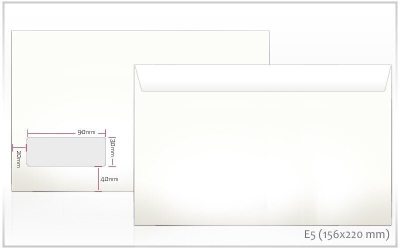 Ümbrik E5 aknaga, valge, 162x229mm hind ja info | Ümbrikud, postkaardid | kaup24.ee