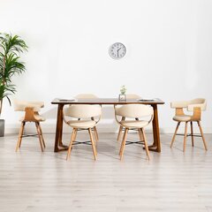 vidaXl söögitoolid 6 tk, kreemjasvalge, kunstnahk ja painutatud puit hind ja info | Söögilaua toolid, köögitoolid | kaup24.ee