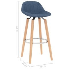 vidaXl baaripukid 2 tk, sinine, kangas hind ja info | Söögilaua toolid, köögitoolid | kaup24.ee