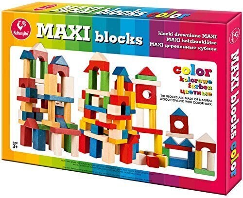 Puidust värvilised klotsid maxi-53osa hind ja info | Arendavad mänguasjad | kaup24.ee