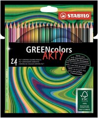 Värvilised pliiatsid Green colors Arty 24 tk цена и информация | Принадлежности для рисования, лепки | kaup24.ee