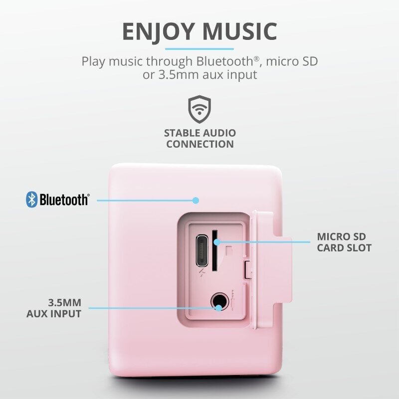 Kaasaskantavad Bluetooth kõlar Trust 23829 Zowy Max, roosa hind ja info | Kõlarid | kaup24.ee