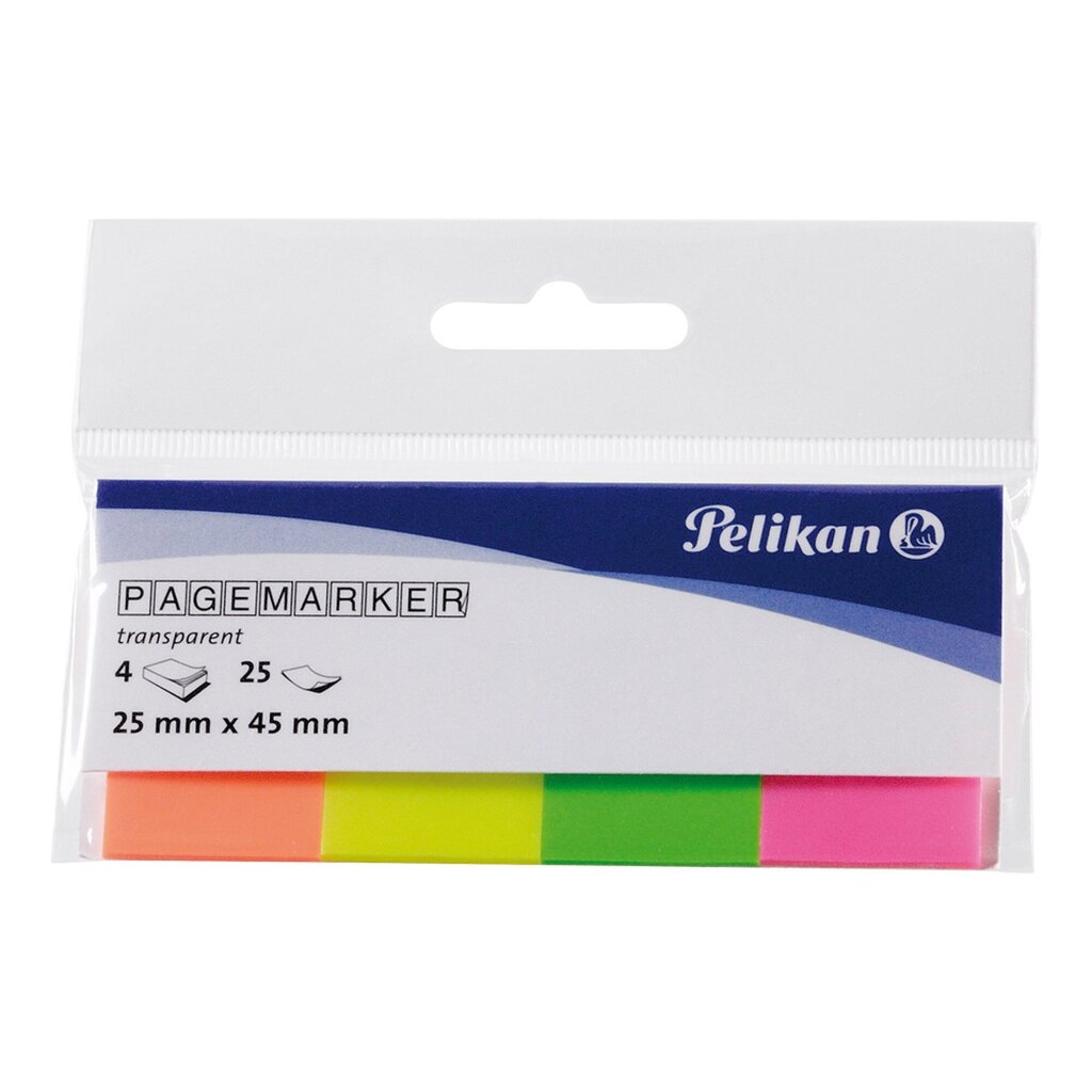 Märkmepaberid PELIKAN, 25 X 45 mm, 4 neoonvärvi (200246) hind ja info | Vihikud, märkmikud ja paberikaubad | kaup24.ee