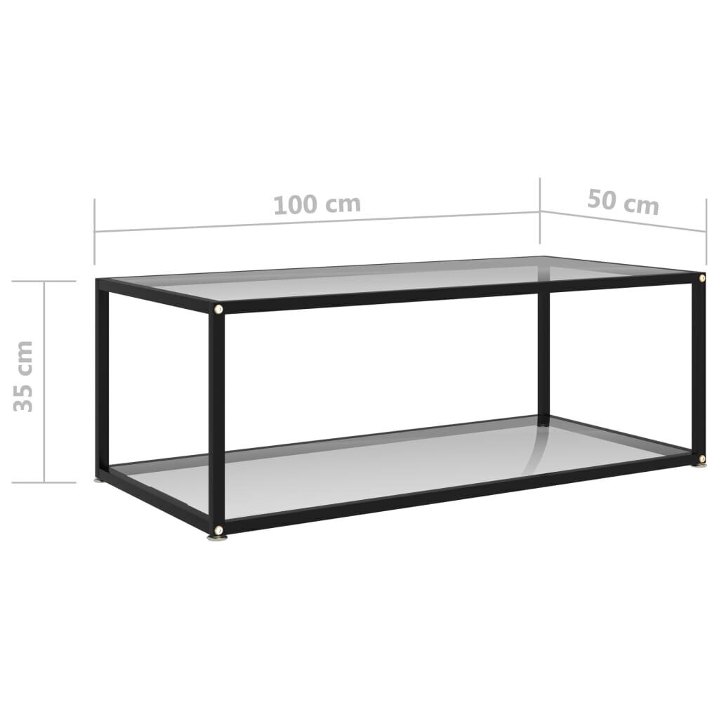 Teelaud vidaXL, läbipaistev, 100 x 50 x 35 cm, karastatud klaas hind ja info | Diivanilauad | kaup24.ee