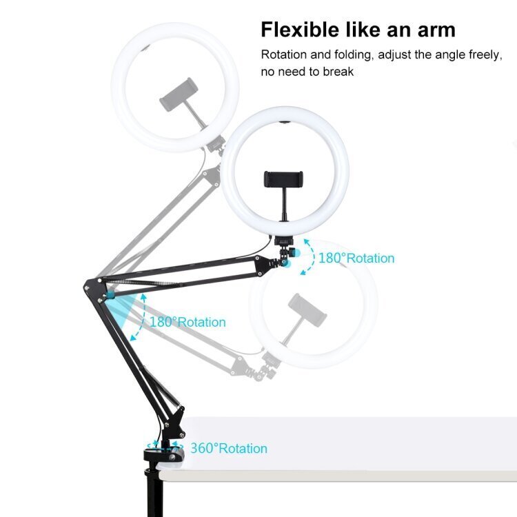 Puluzi universaalne lamp ajaveebide ja voogesituse jaoks + töölaua alus цена и информация | Selfie sticks | kaup24.ee