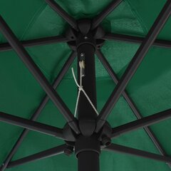 vidaXL päikesevari alumiiniumpostiga, 270 x 246 cm, roheline цена и информация | Зонты, маркизы, стойки | kaup24.ee