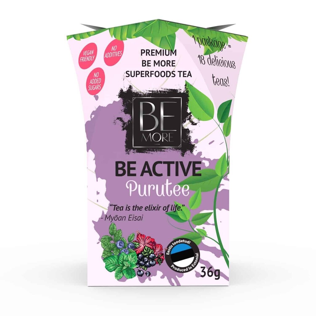 Purutee Be Active, 36 g цена и информация | Tee | kaup24.ee