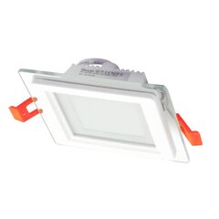 Sisseehitatud neljakandiline LED-paneel klaasiga Modoled 6W цена и информация | Монтируемые светильники, светодиодные панели | kaup24.ee