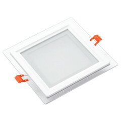 Sisseehitatud neljakandiline LED-paneel klaasiga Vesta 12W цена и информация | Монтируемые светильники, светодиодные панели | kaup24.ee