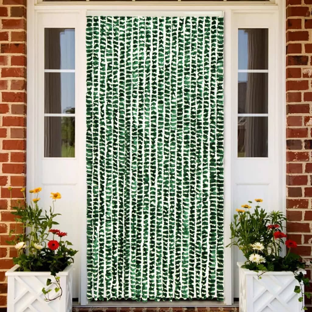 Putukakardin vidaXL roheline ja valge, 90 x 220 cm, šenill hind ja info | Sääsevõrgud, putukavõrgud | kaup24.ee