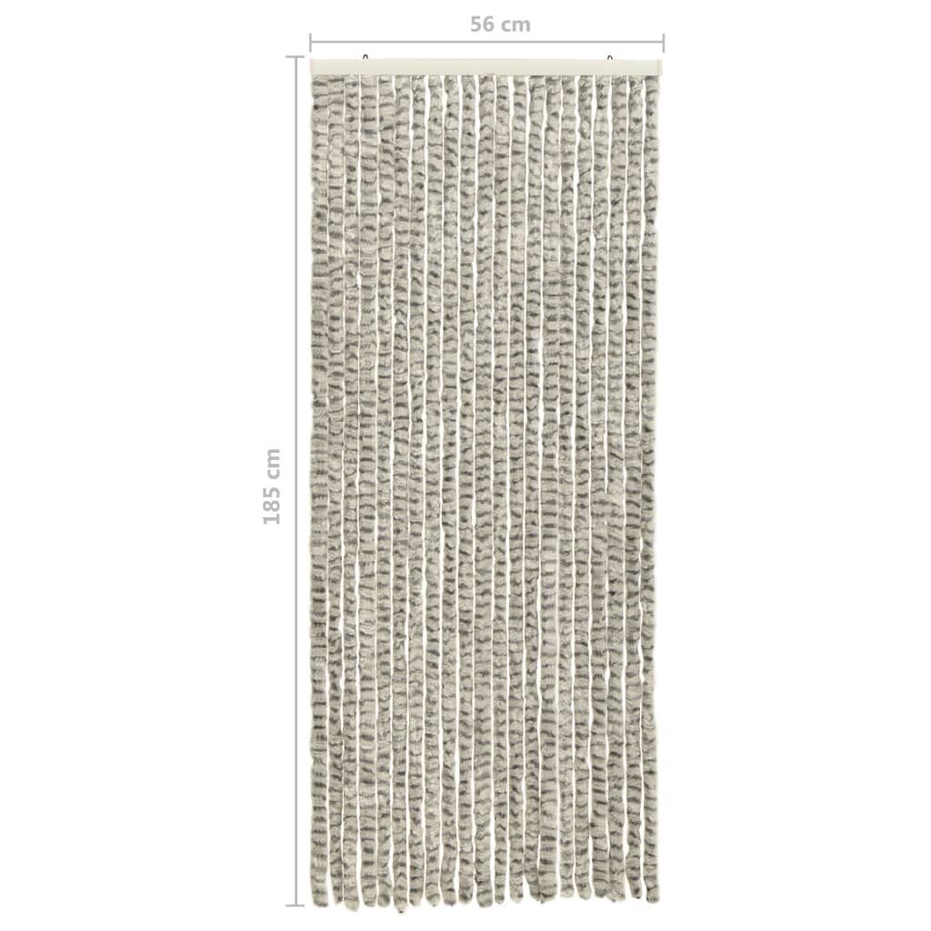 Putukakardin vidaXL hele- ja tumehall, 56 x 185 cm, šenill hind ja info | Sääsevõrgud, putukavõrgud | kaup24.ee
