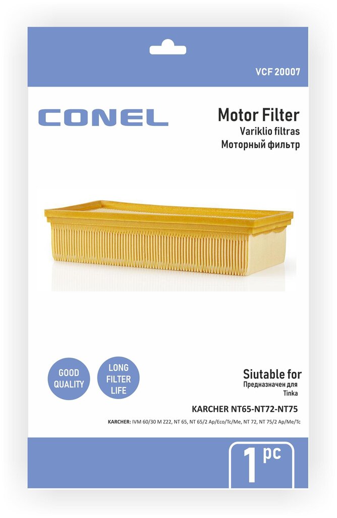 Gofreeritud Conel filter, sobib tolmuimejatele Karcher NT 65/ NT72 / NT75 hind ja info | Tolmuimejate lisatarvikud | kaup24.ee