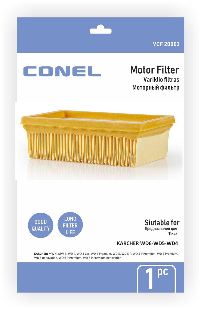 Gofreeritud filter Conel, sobib tolmuimejatele Karcher WD6 / WD5 / WD4 hind ja info | Tolmuimejate lisatarvikud | kaup24.ee